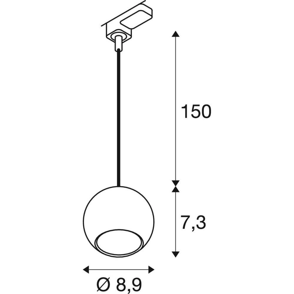 Pendelleuchte für Schiene Light Eye 90 weiß 3-phasig Ø 9cm SLV 4024163295550