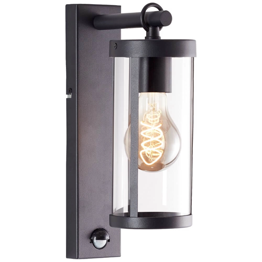 Schwarze Wandlampe Sidney mit Sensor