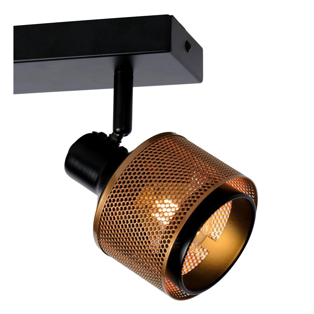 Deckenlampe Rafa 2-hell schwarz mit Kupfer Lucide 5411212771292