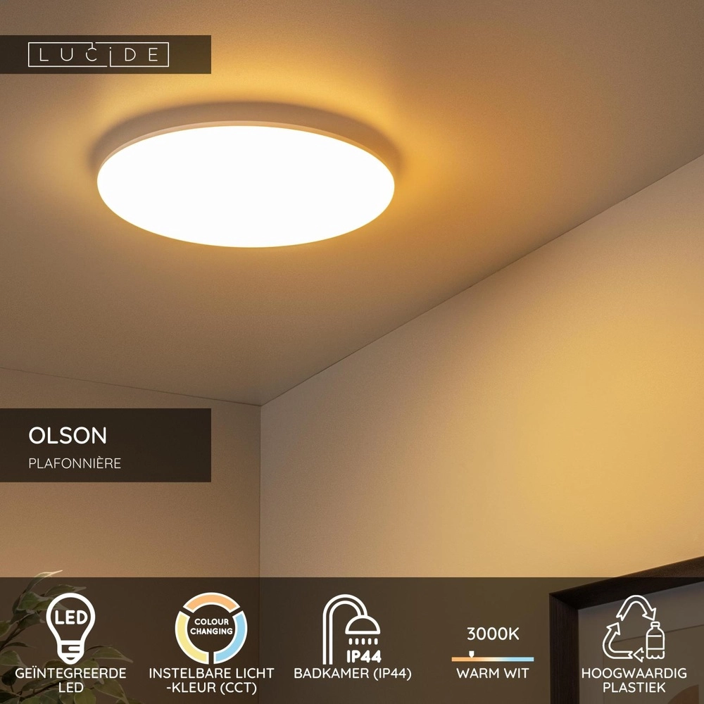 Deckenlicht Olson Ø 35cm weiß - IP44 Lucide 5411212792242