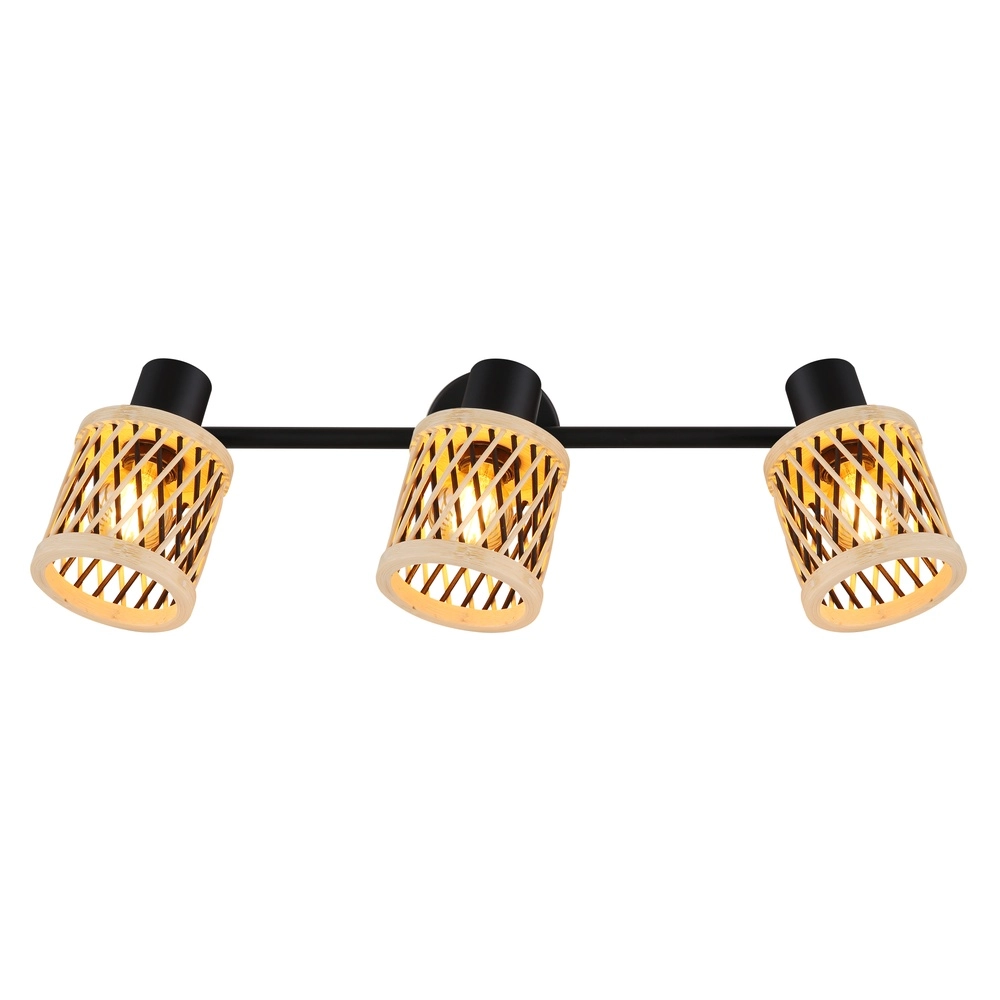 Wandlampe Mali 3-Licht Schwarz mit Kappen Globo 9007371533718