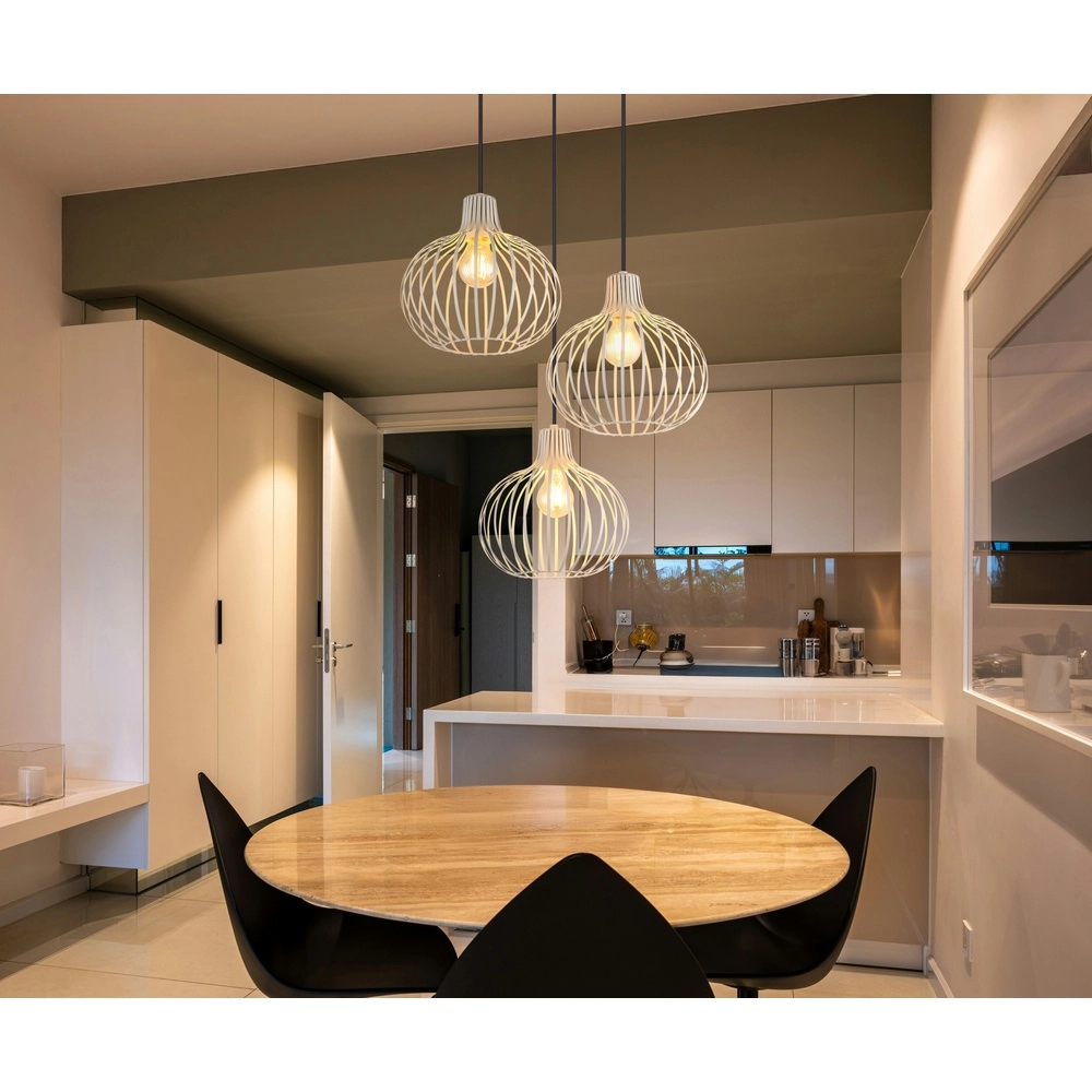 Design-Pendellampe Mateo 3-Licht Rundcreme Globo 9007371566150