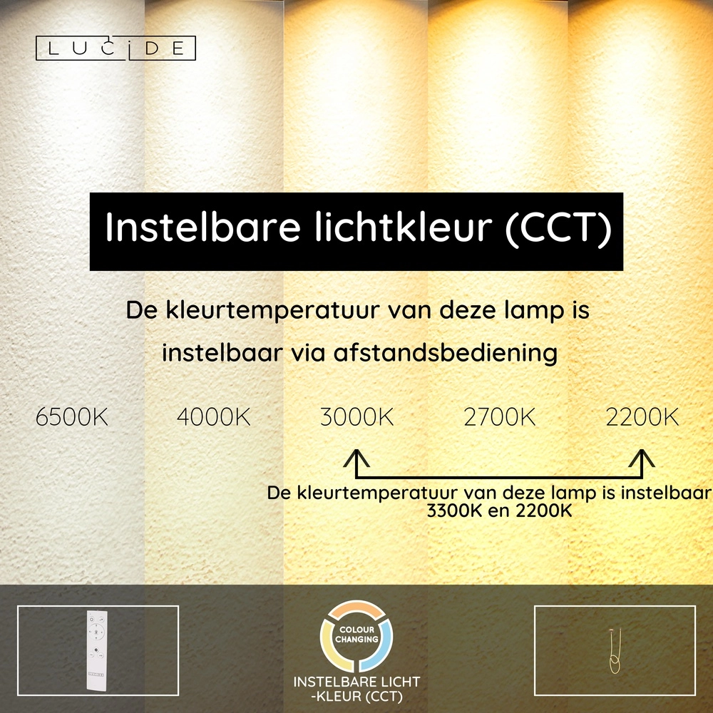 Einzigartige Deckenlampe Janderin 300 cm Champagner Lucide Vibes 5411212242075