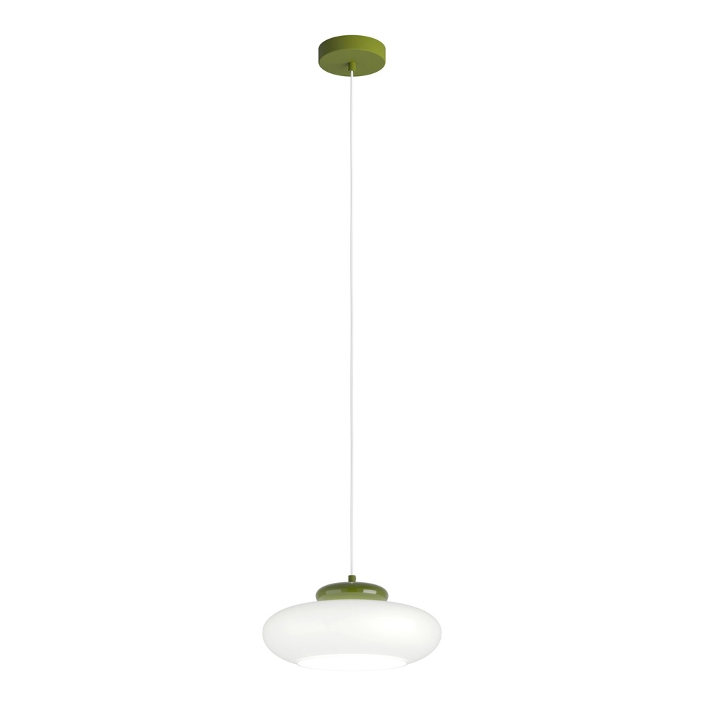 Design-Pendellampe Berardelli weiß mit grünem Ø 32 cm