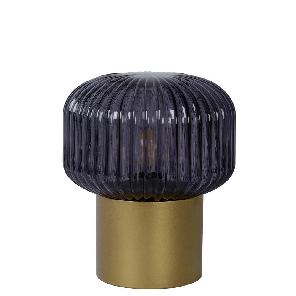 Tischlampe Jany Gold mit Rauchglas