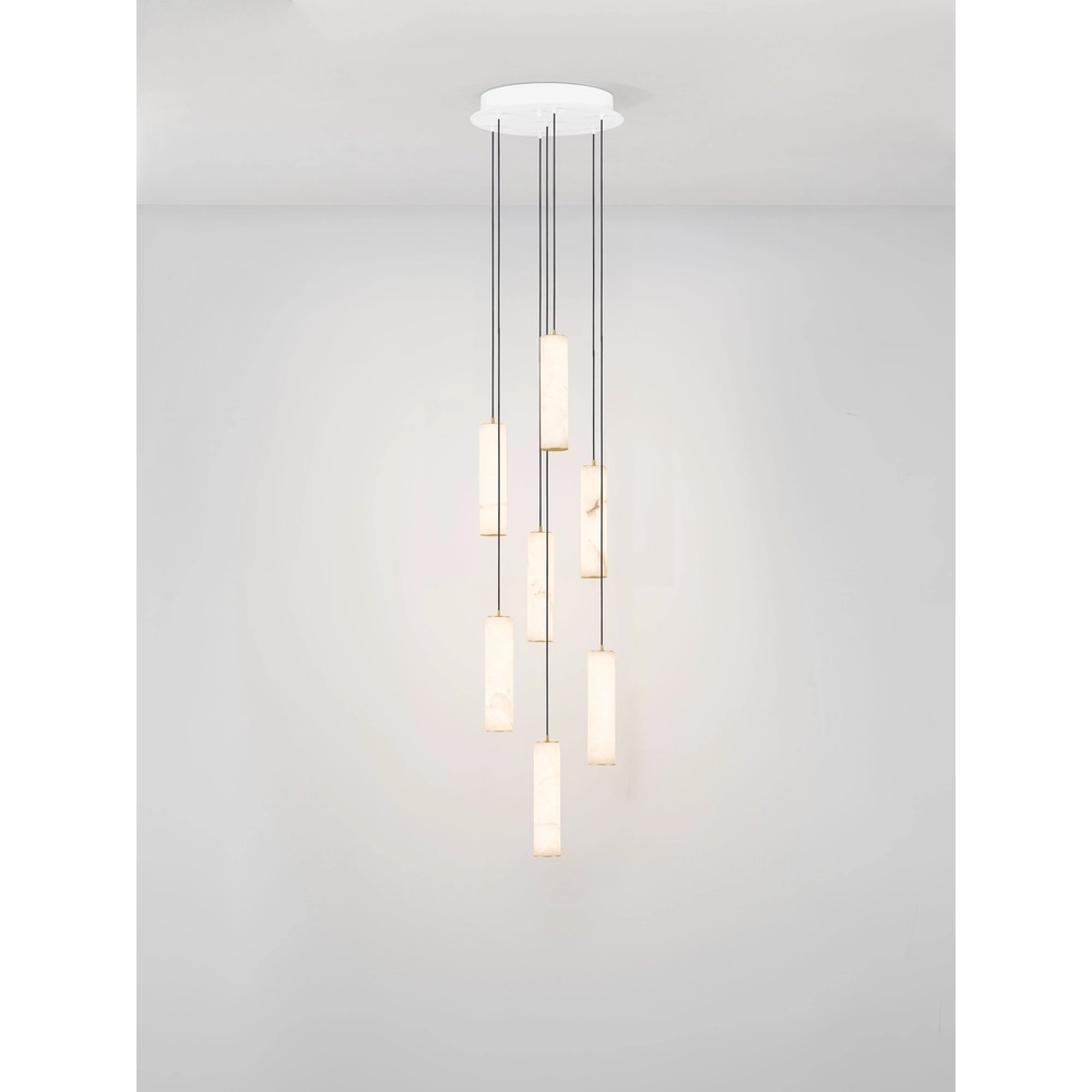 Pendellampe Diletto Gold mit weißen 7-Lichtern Lyora 5212063503236