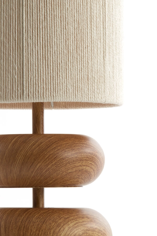 Tischlampe Danialo Holz mit Creme 50cm Light & Living 8717807710071