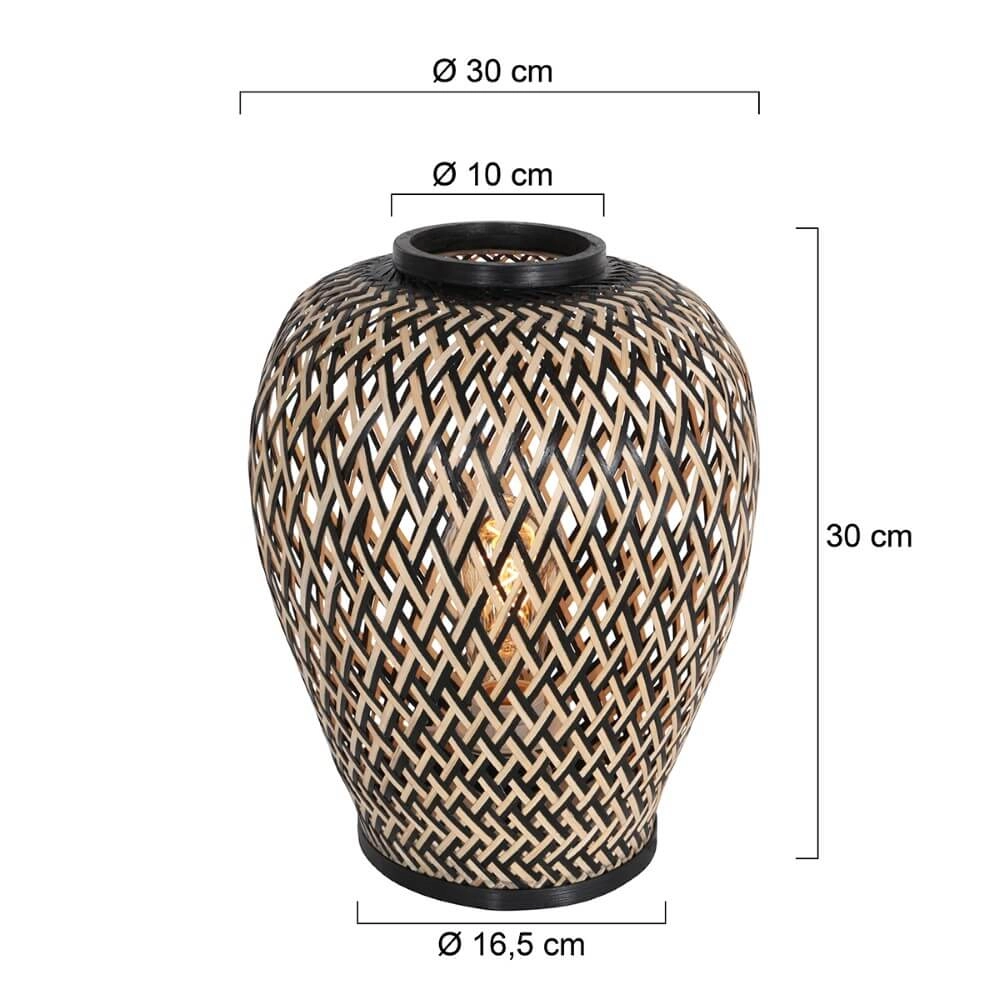 Schwarze Tischlampe aus Bambus Maze Ø 30cm Steinhauer 8712746147247