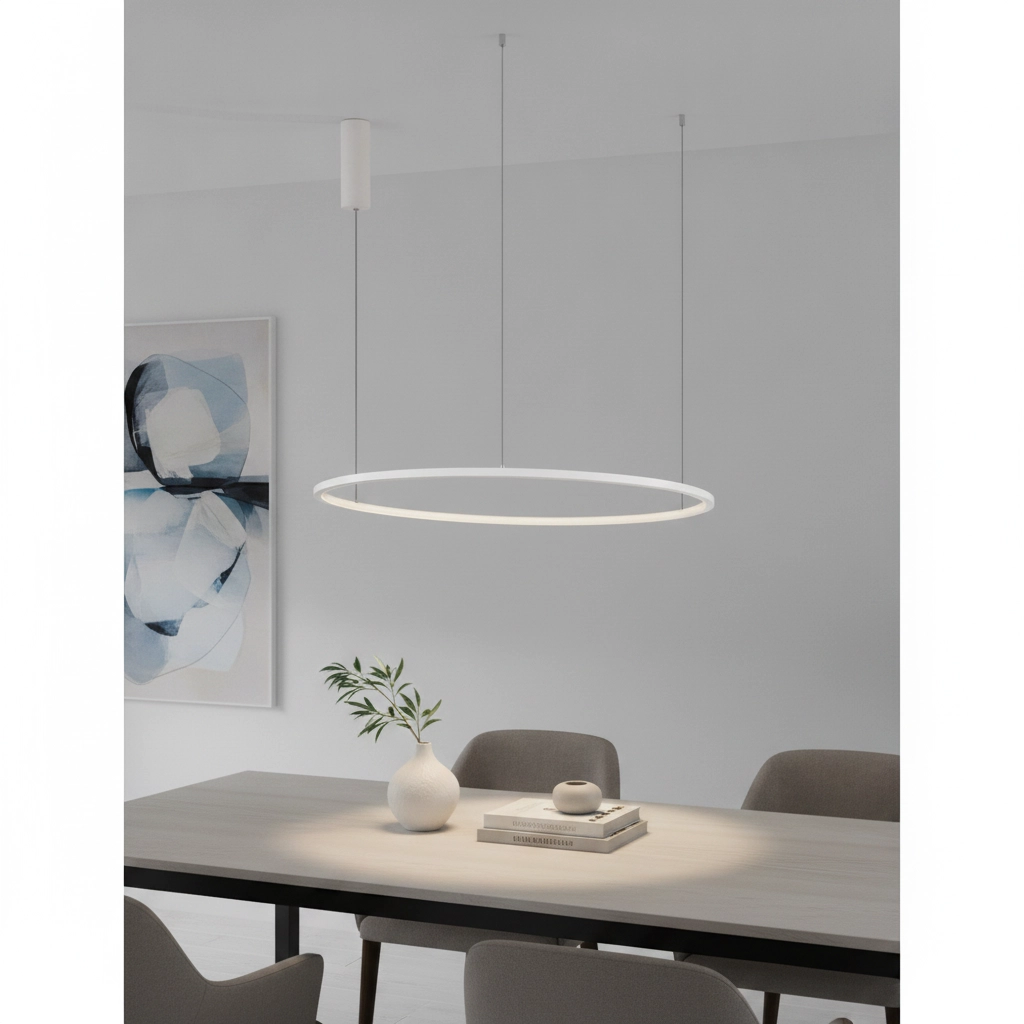 Runde Pendelleuchte Tarquin weiß Ø 80cm