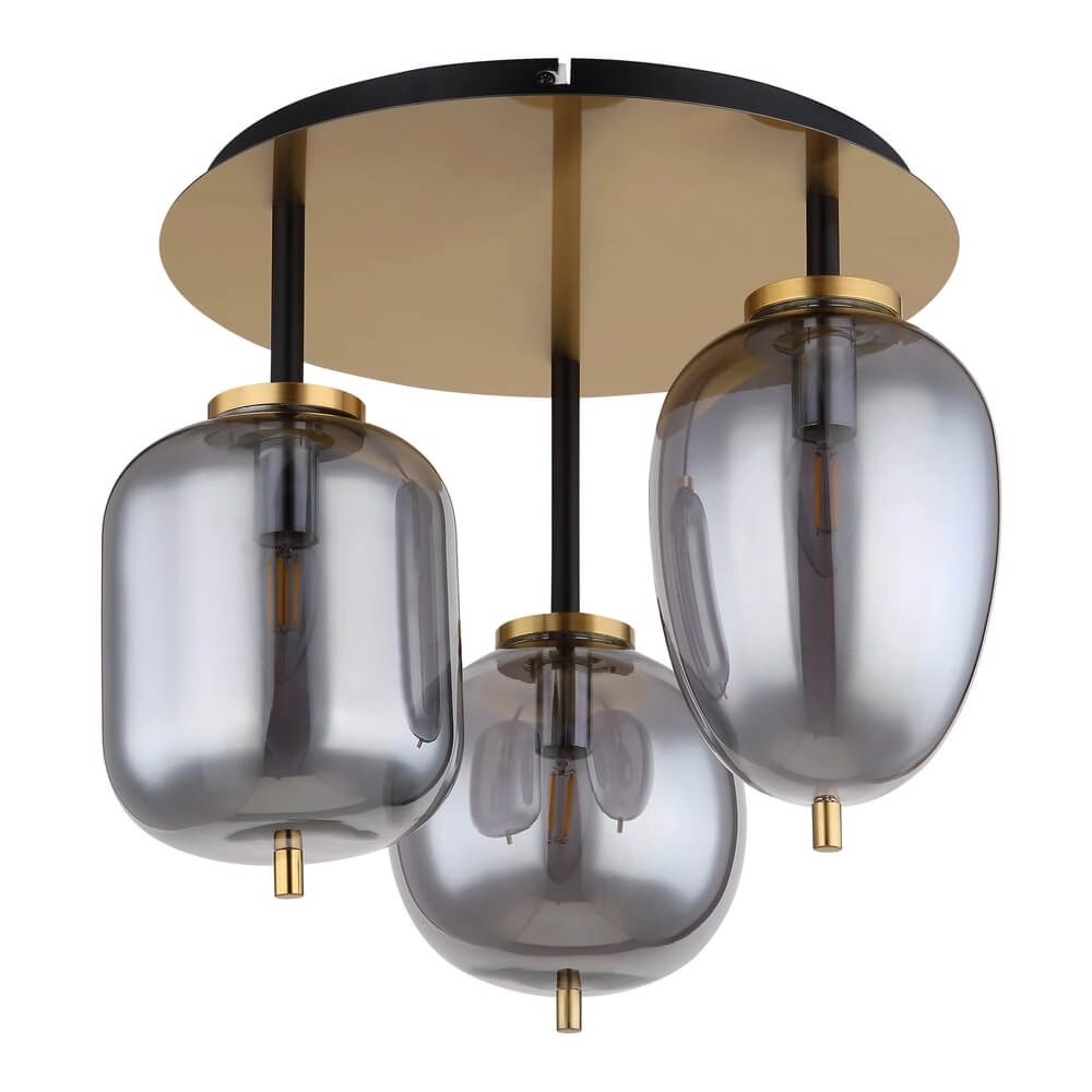 Goldene Deckenleuchte Blacky I 3-flammig Globo 9007371442485