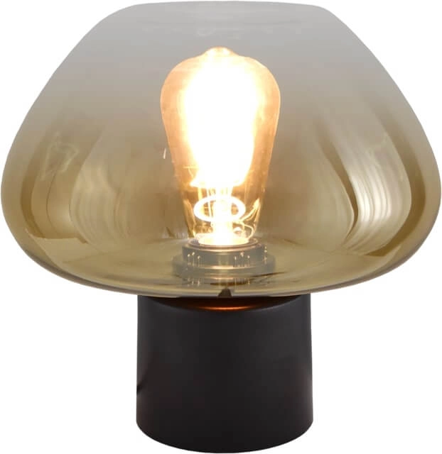 Tischlampe Genua schwarz mit Goldglas Ø 24cm