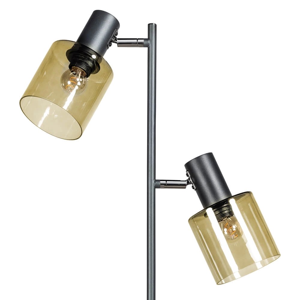 Stehleuchte aus Glas Sledge Glass 2-flammig schwarz mit goldenem Glas ETH 8720195302866