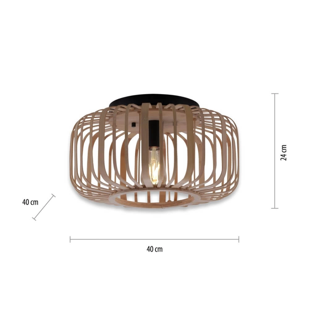 Deckenleuchte Holz Racoon Ø 42cm Just Light 4043689984366