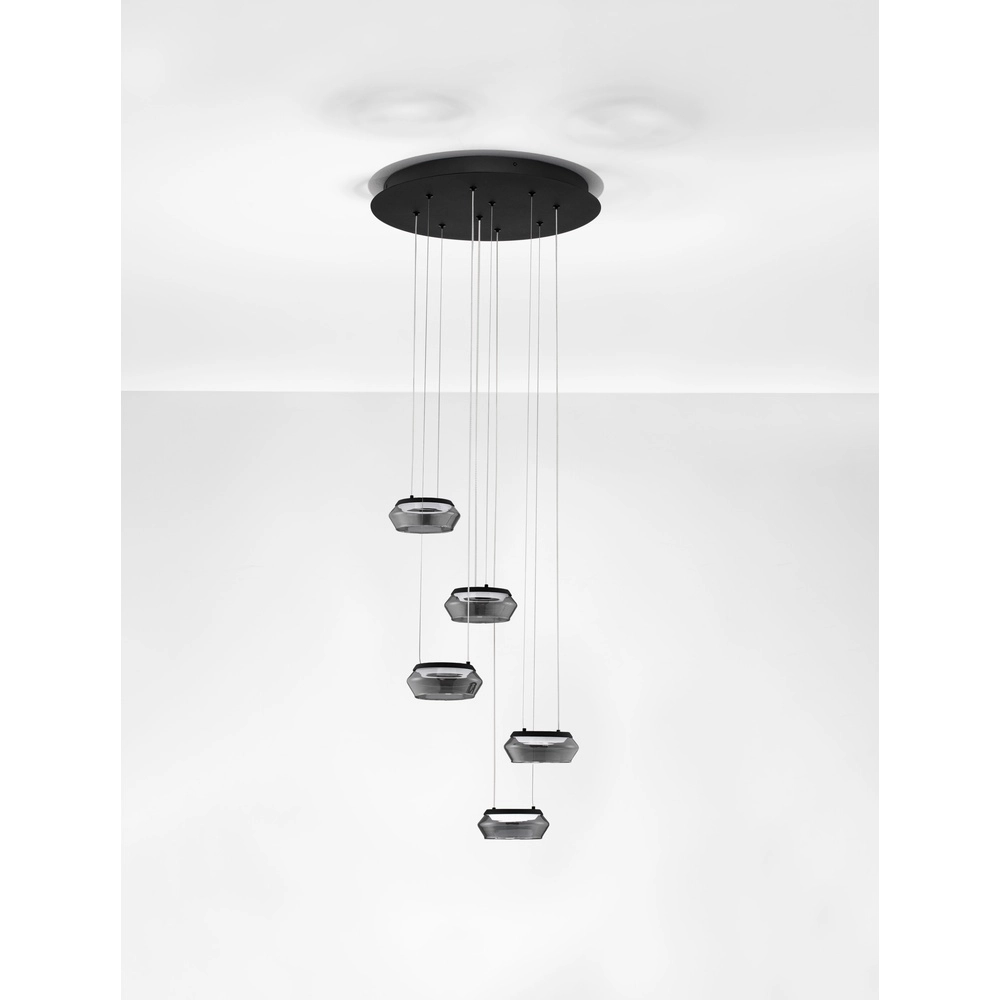 Schlanke Pendelleuchte Jailyn runde 5-Lichter Lyora 5212017468406