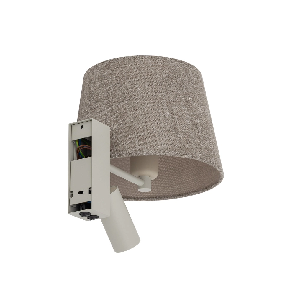 Wandlampe sandbraun Tutoia mit Tischlampenschirm Lyora 5903139116848