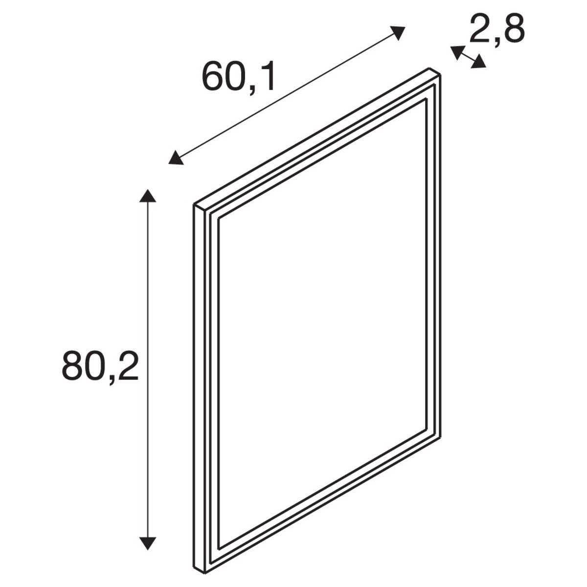 LED Spiegellampe Trukko Square 60x80cm Chrom SLV 4024163248808