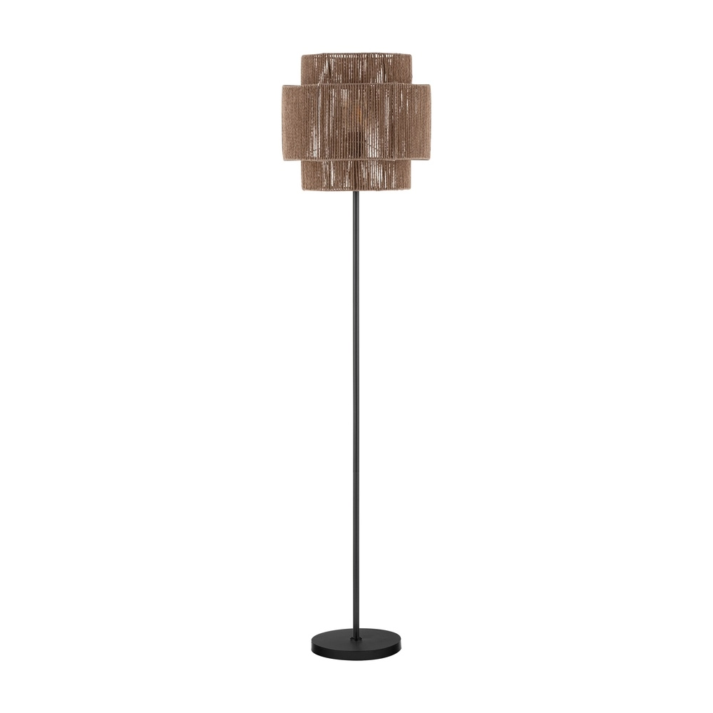 Stehlampe Lito Schwarz und Rattan Lyora 5212017454744