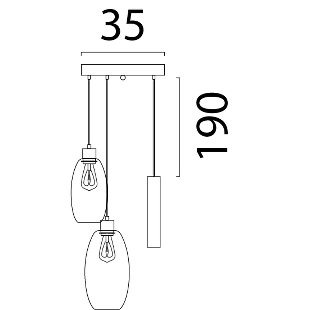 Vide Pendellampe Olive 2x Glas – 1x Lauf – Sand – Ø35 cm Masterlight 8718121394213