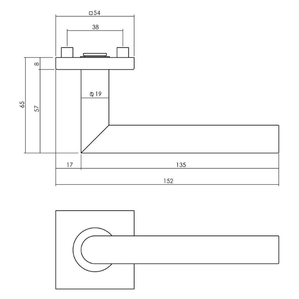 Tür-Set vorne Vurano Vierkant-Zugschutz Edelstahl Intersteel 8714186408353