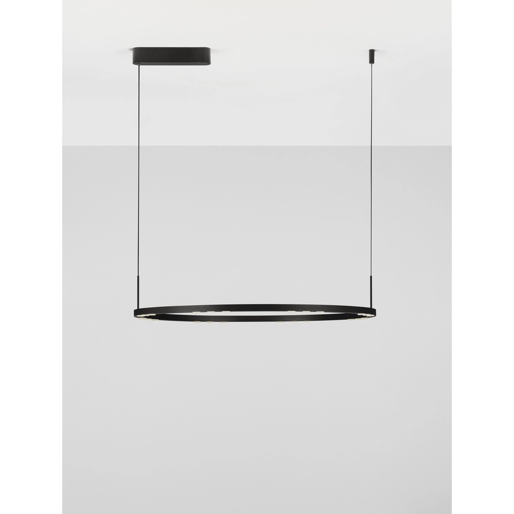 Schlanke Pendelleuchte Lunette schwarz Ø 80cm Lyora 5212017465207