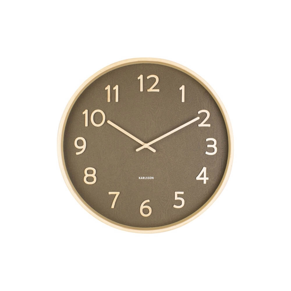 Wanduhr Pure holz grün - Ø 40cm Karlsson 8714302710209