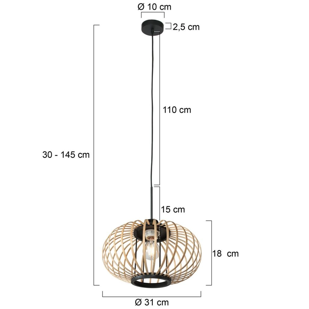 Pendellampe Silva mit Bambusschatten Ø31 cm Steinhauer 8712746182736
