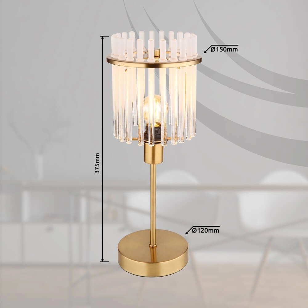 Goldene Tischleuchte Gorley mit Glas Ø 15cm Globo 9007371449811