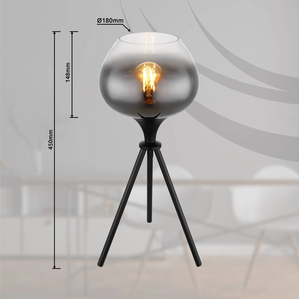 Schwarze Tischleuchte Maxy Ø 24cm Globo 9007371444403