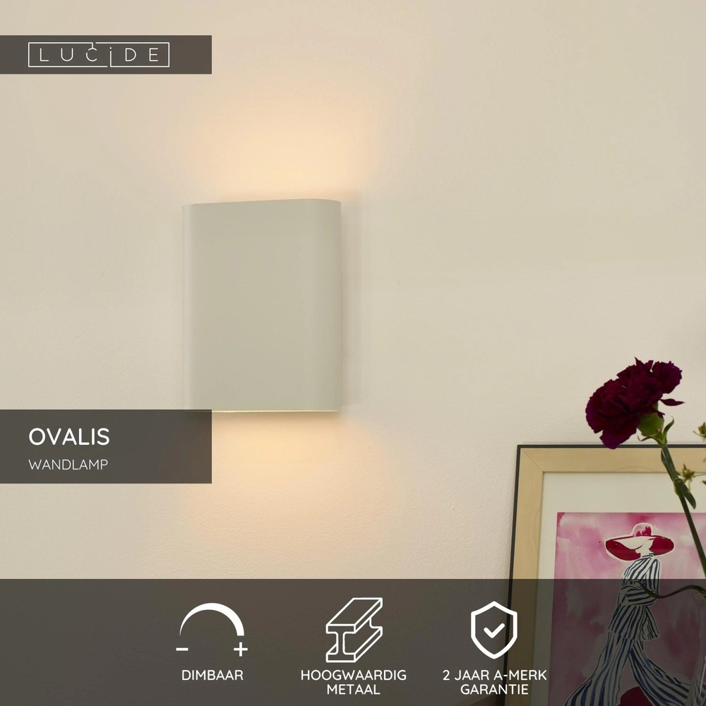 Design-Wandspot Ovalis Weiß Lucide 5411212126795