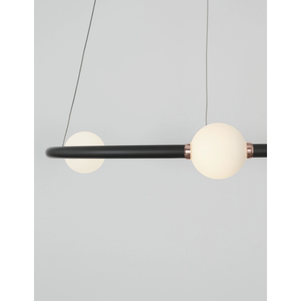 Pendelleuchte Celia schwarz mit weiß rund horizontal Lyora 5212017429339