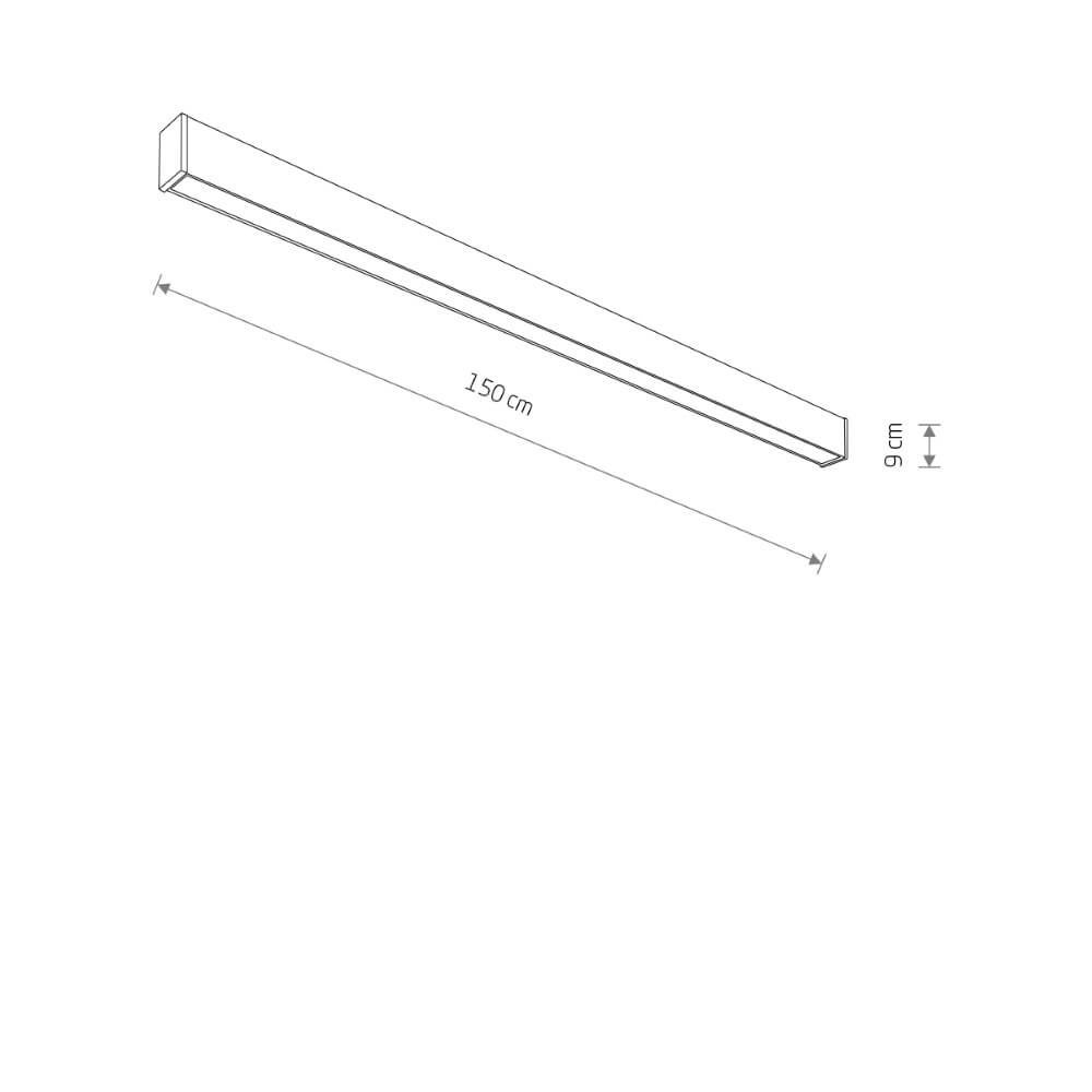 Schlanke Deckenleuchte Outline L schwarz 150cm Lyora 5903139113625