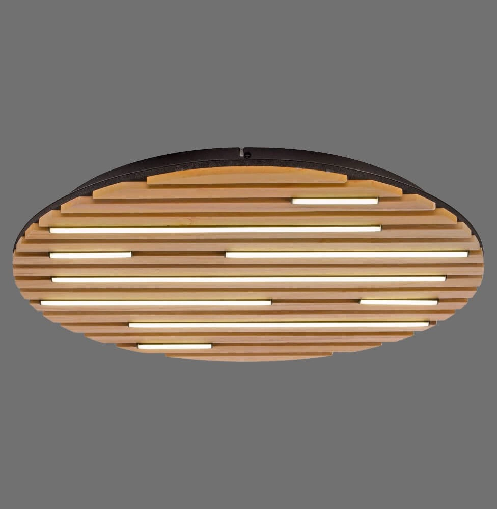 Runde Deckenleuchte Q-Akustik Ø 60cm Holz Paul Neuhaus 4012248385364