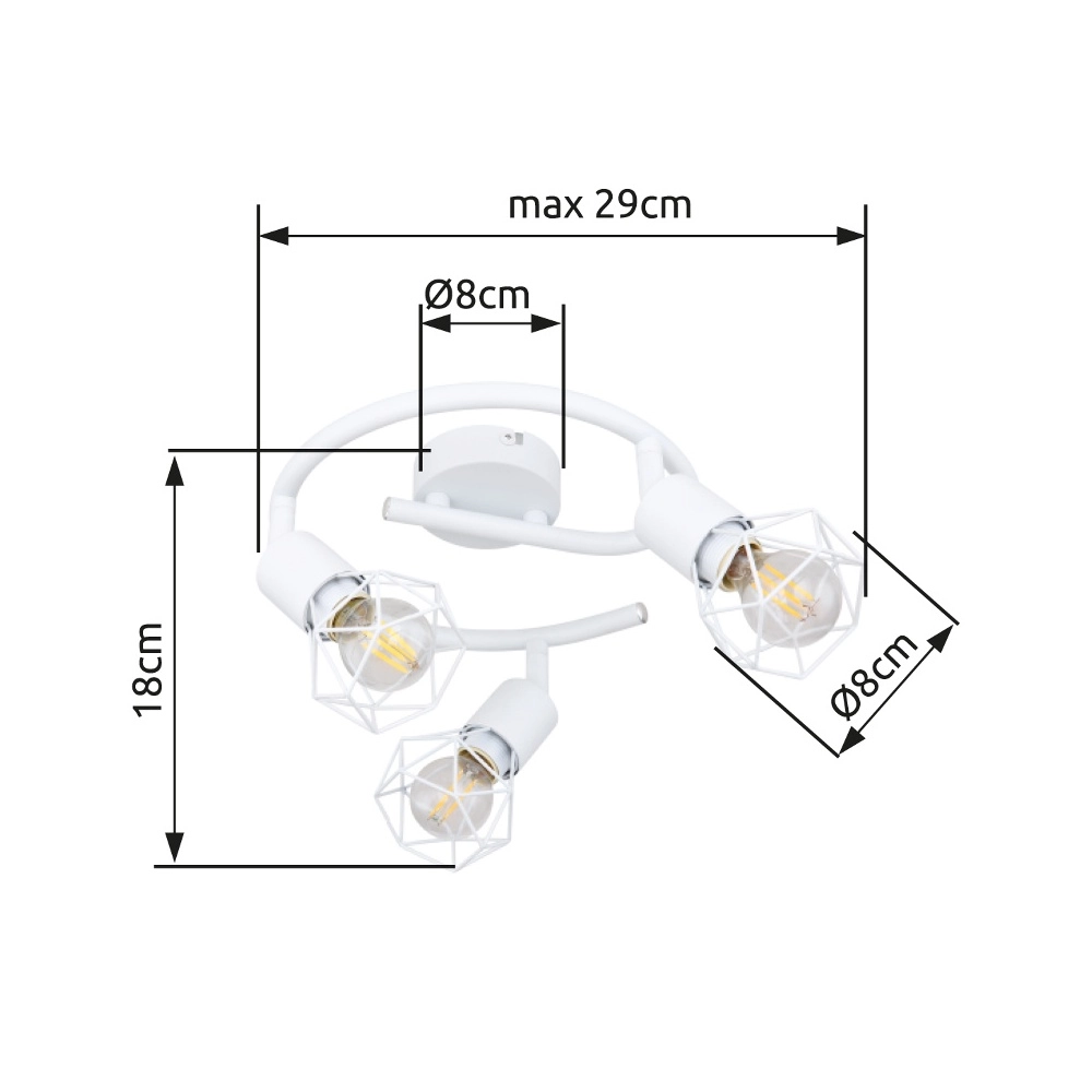 Deckenlampe Xara I 3-Licht-Weiß Globo 9007371400997