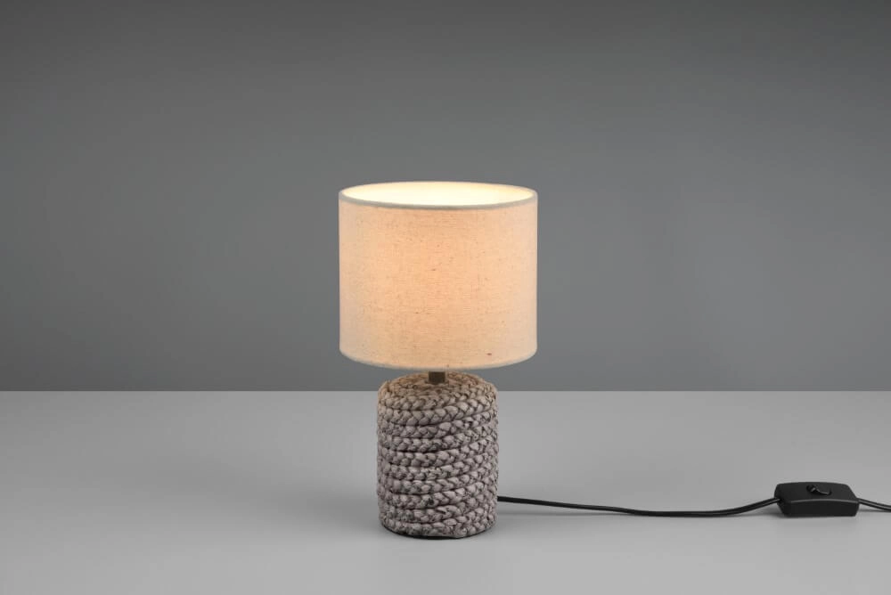 Tischlampe Mala 26 cm Rattan mit Creme Trio 4017807506839