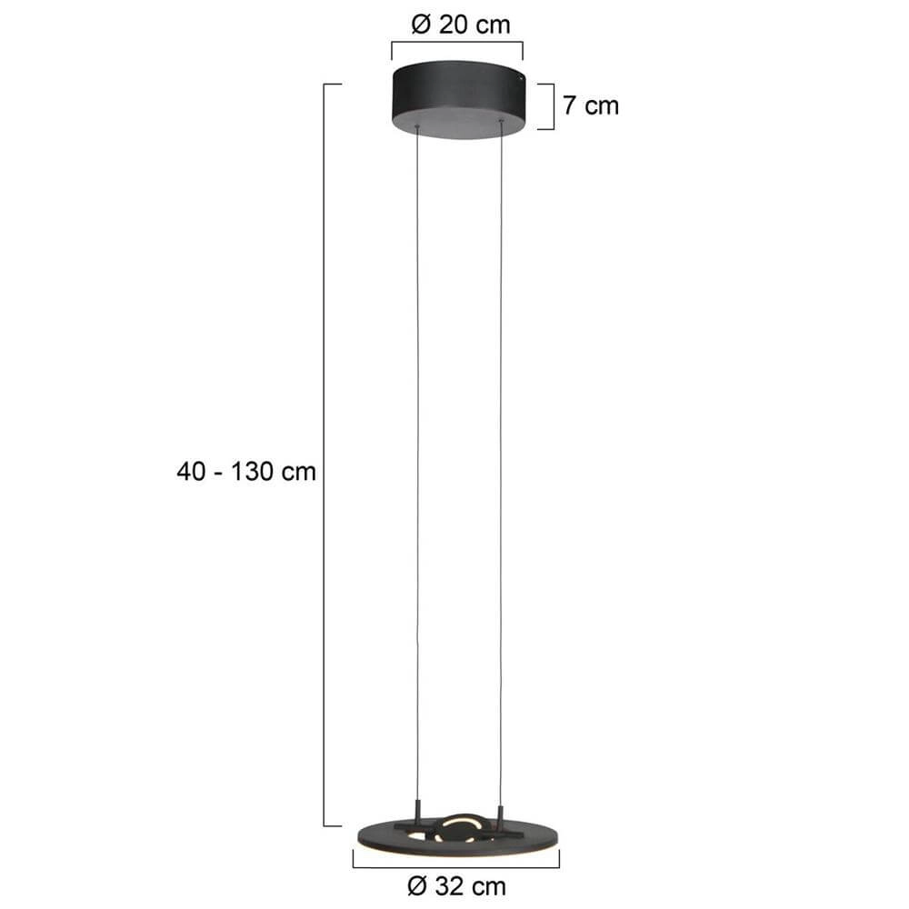 Schlanke Pendelleuchte Soleil Ø 32cm schwarz Steinhauer 8712746176681