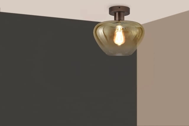 Deckenlampe Genua braun mit Goldglas Ø 29cm Masterlight 8718121357249
