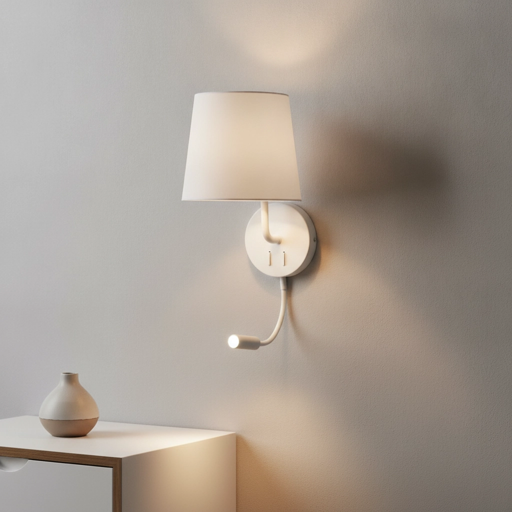 Nachttischlampe Sage weiß