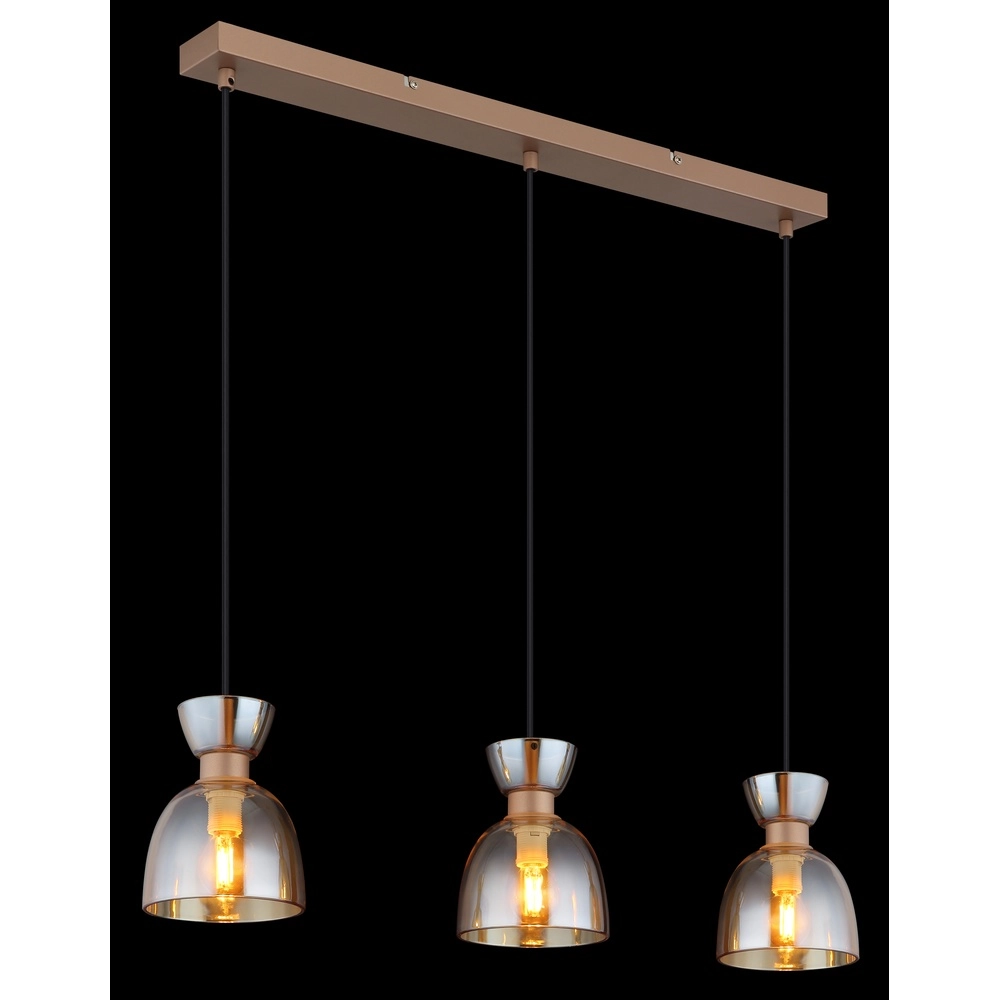 Design-Pendellampe Massey Kaffeebraun 3-Licht Globo 9007371533503