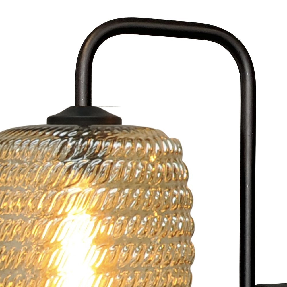 Schwarze Wandlampe Quinto mit geripptem Glas Masterlight 8718121250977