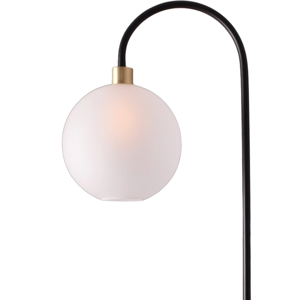 Stehlampe Lazise Schwarz mit Gold und weißem Glas Masterlight 8718121321943