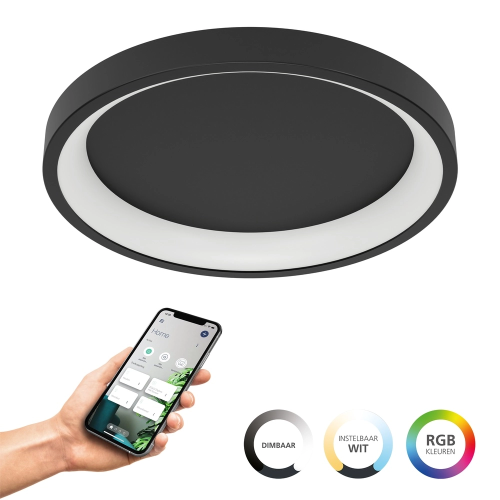 Runde Deckenleuchte Loretello-Z Smart Schwarz Eglo 9008606358243