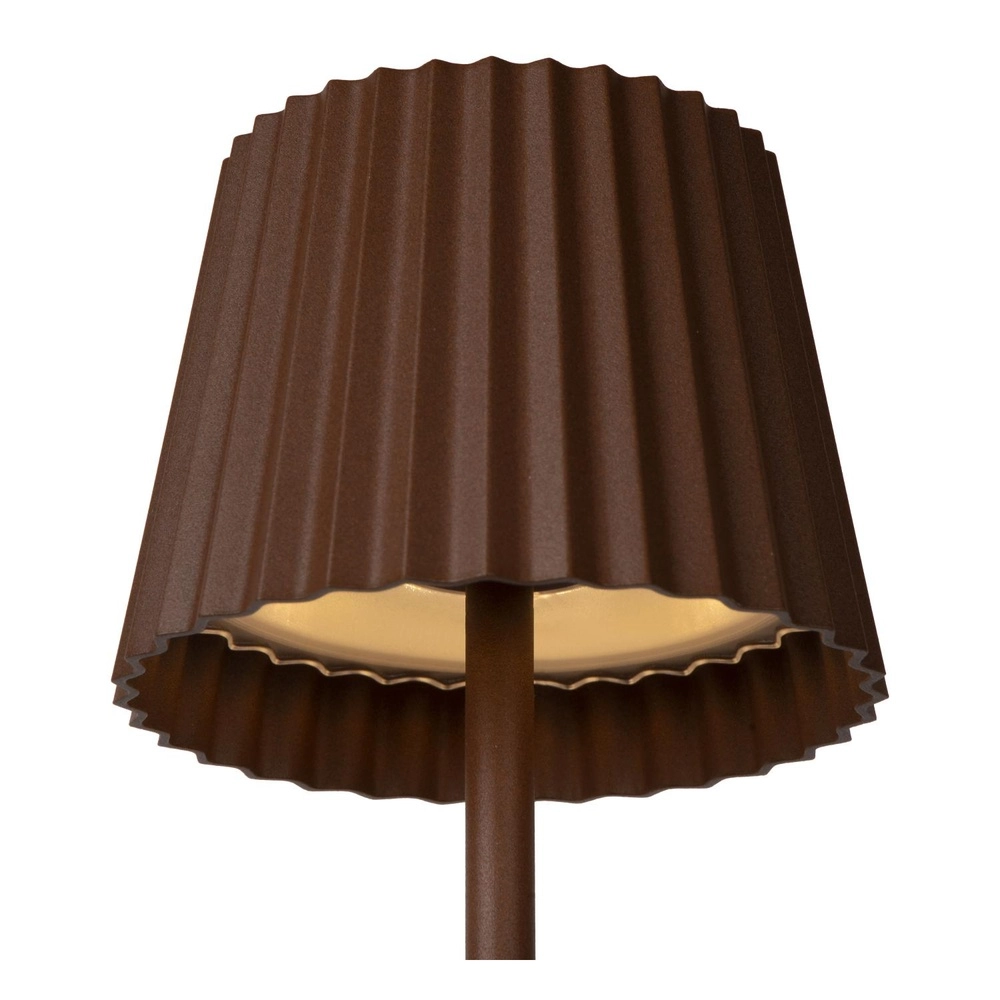 Wiederaufladbare Tischlampe Justine Rostbraun mit Ladestation Lucide 5411212272195