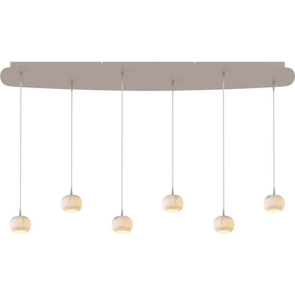 Ovale Pendellampe Alta 6-Licht beige Terra