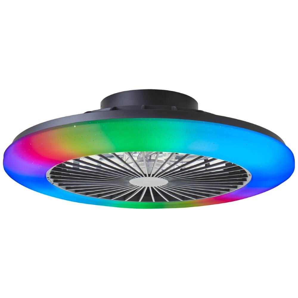 Schwarzer Fächer Salerno mit RGB-Funktion