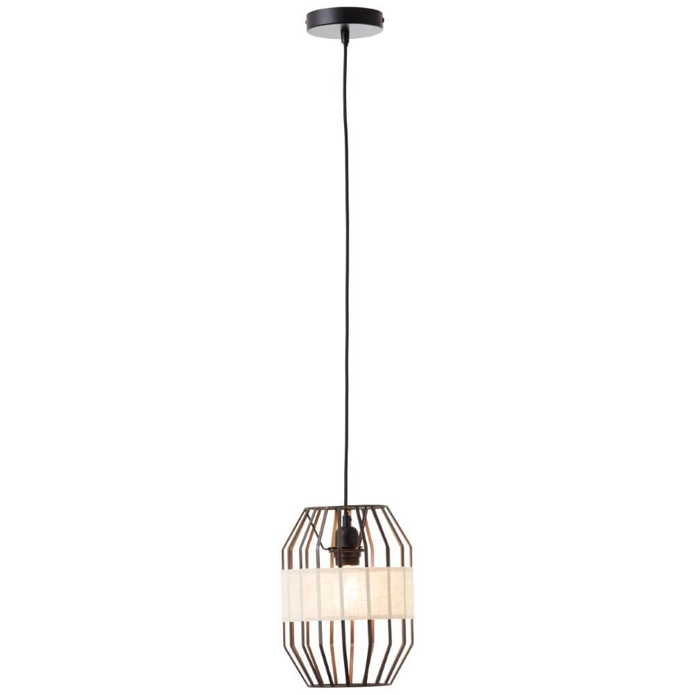 Hängelampe Slope 23 cm schwarz mit Sandfarbe Brilliant 4004353394645