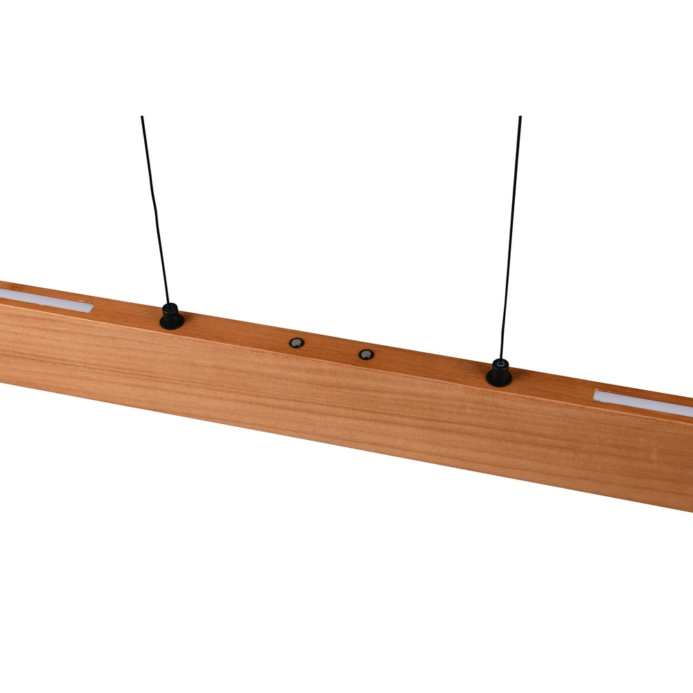 Schlanke Pendelleuchte Edgewood 150cm Holz Trio 4017807662252