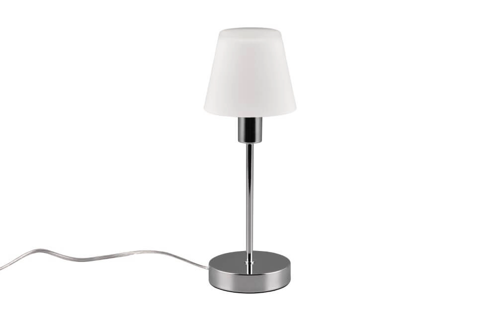 Tischlampe Luis Ii Chrom mit weißem Glas Trio 4017807551273