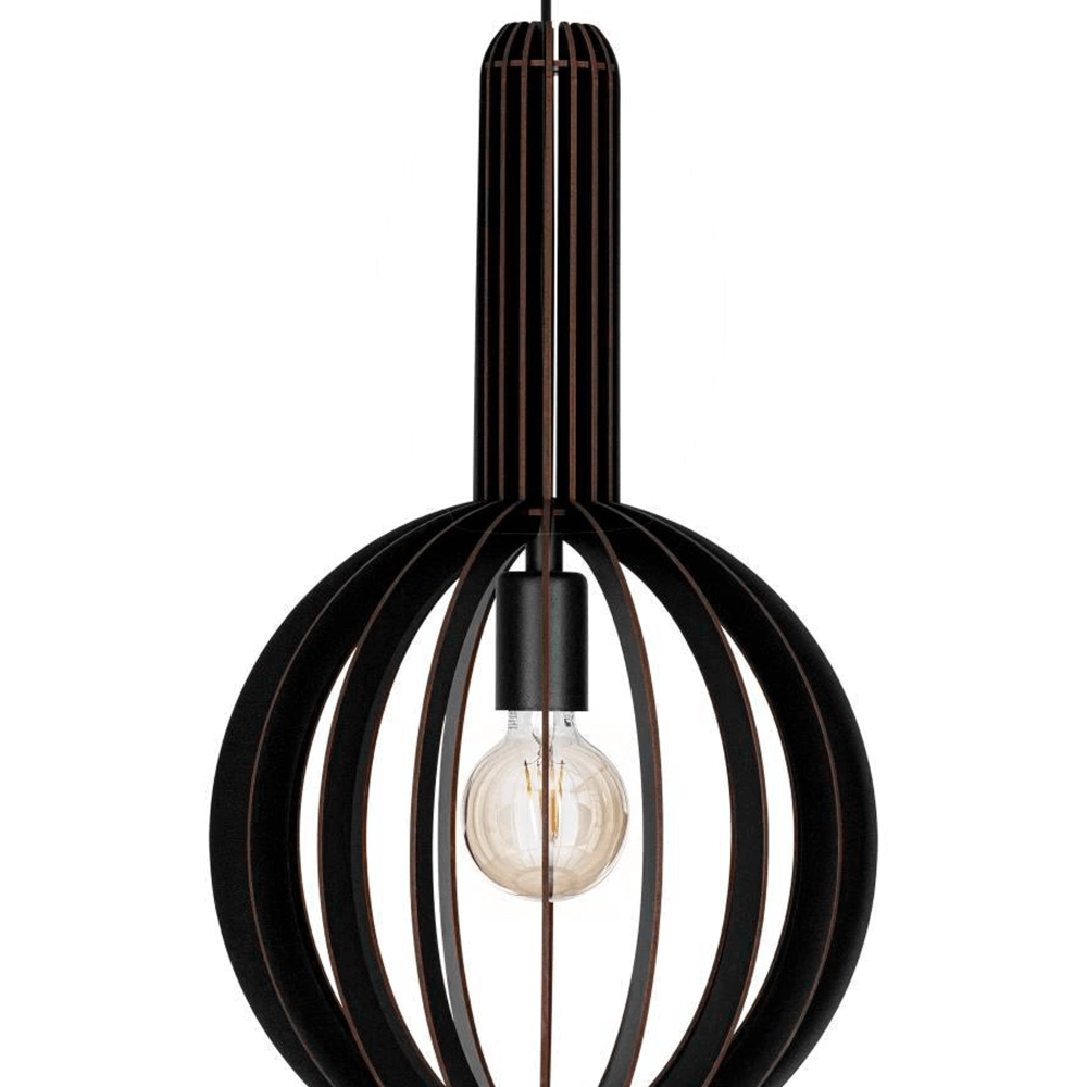 Schwarze Hängelampe aus Holz Velasco Ø 31cm Eglo 9008606224067