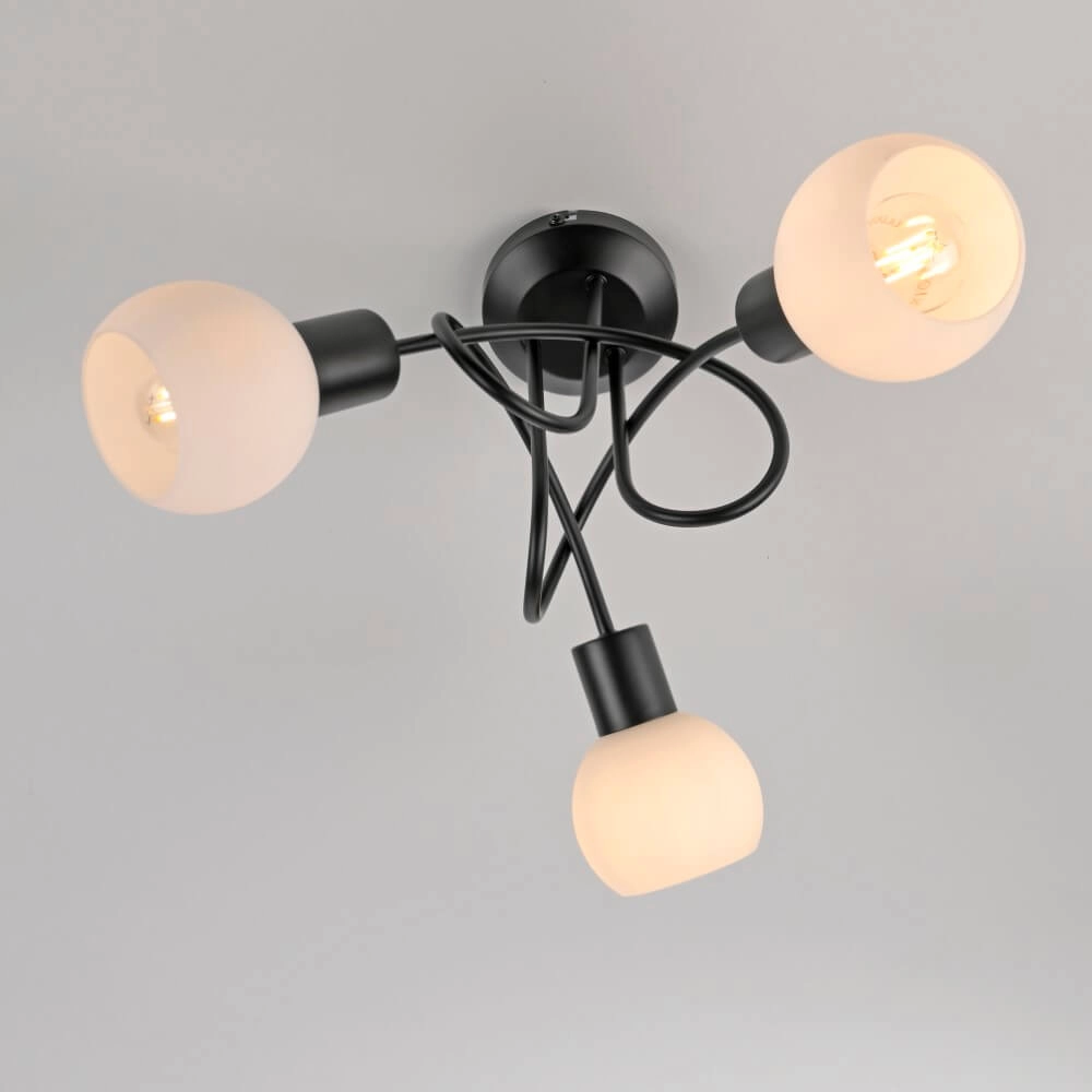 Schwarze Deckenleuchte Loki 3-Licht-Locke Just Light 4043689000783