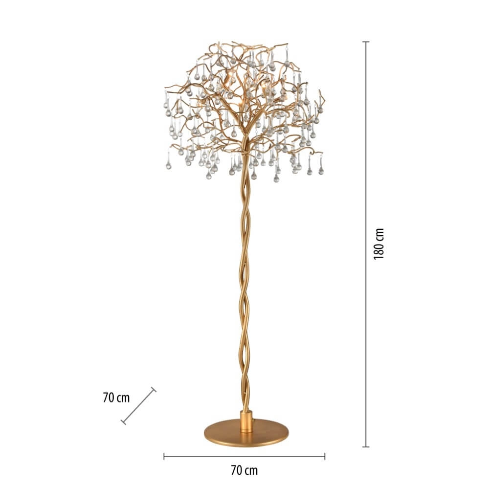 Stehender Kronleuchter Icicle antikes Messing Paul Neuhaus 4012248332931